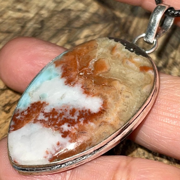 Caribbean Larimar Crystal Pendant 2 1/4” - Picture 3 of 13